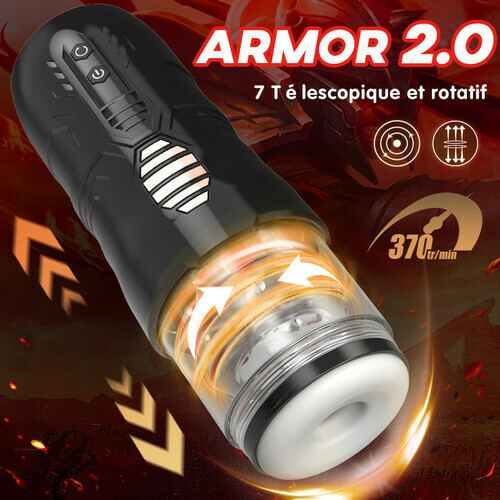 Armor 7 Va-et-vient Rotations Masturbateur Cup Visible - photo 2