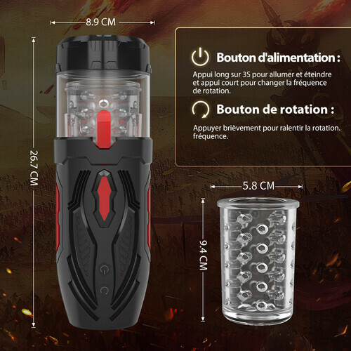 Armor 7 Va-et-vient Rotations Masturbateur Cup Visible - photo 3