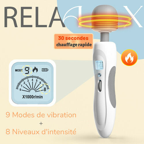 Baguette magique portable et légère avec 8 vibrations et 9 vitesses Masseur pliable - photo 2