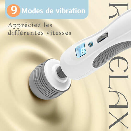 Baguette magique portable et légère avec 8 vibrations et 9 vitesses Masseur pliable - photo 3
