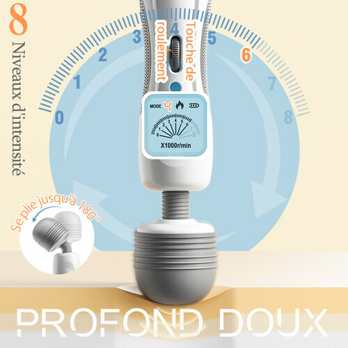 Baguette magique portable et légère avec 8 vibrations et 9 vitesses Masseur pliable - photo 4