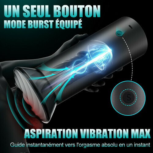 Bliss - Masturbateur Électrique 9 Modes de Succion & Vibration Puissante Manchon Large 2,8x