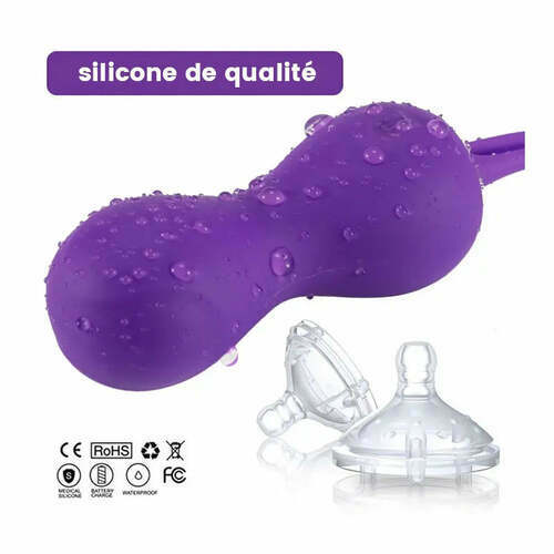 Boules de Geisha avec 10 modes de vibration, vibromasseur sexuel violet