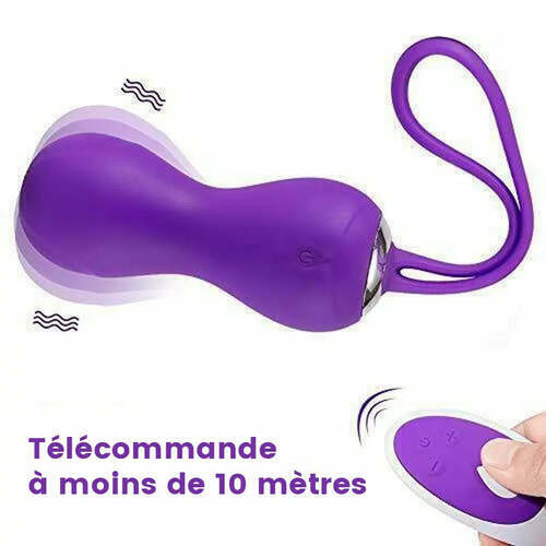 Boules de Geisha avec 10 modes de vibration, vibromasseur sexuel violet