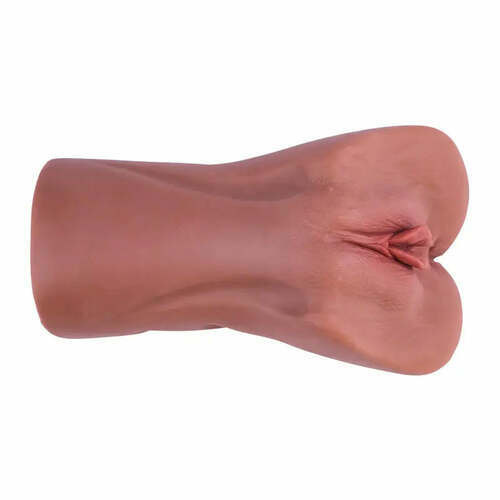 Chatte de poche 2 en 1 brune avec vagin et anus, poids de 800 g