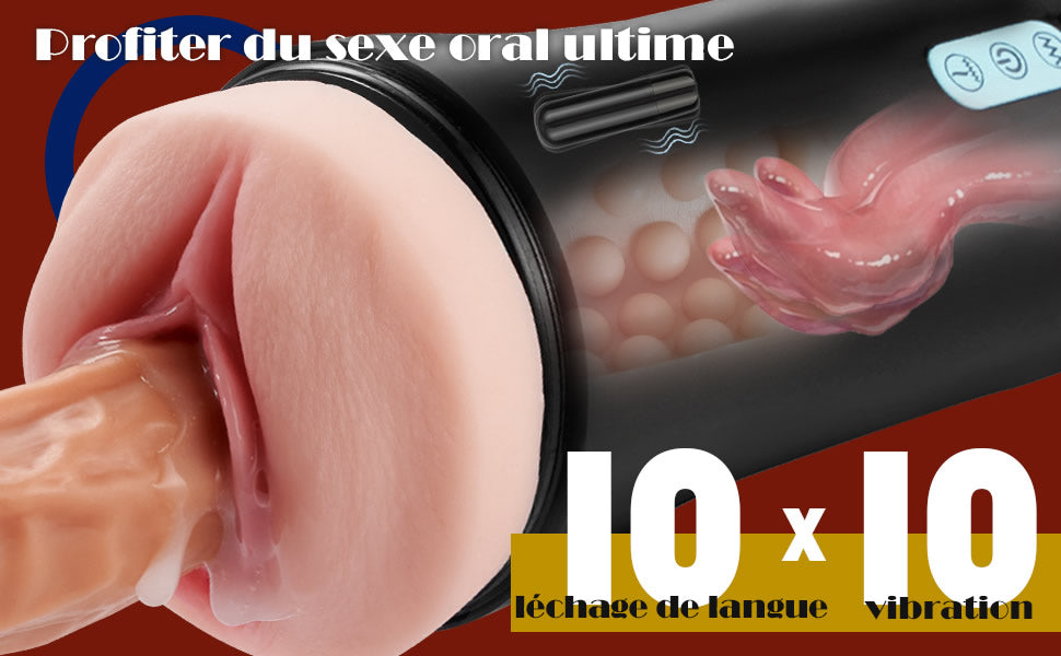 Masturbador do copo de chile com 10 licks de língua e 10 vibrações - detalhe 1
