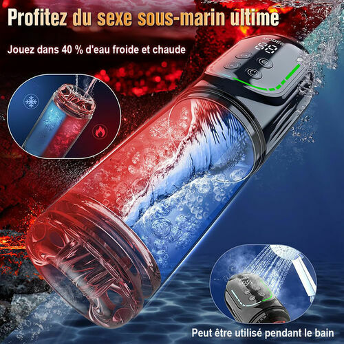 Cinder – Stroker de fellation à poussée, rotation, aspiration, vibration et léchage, contrôlé par