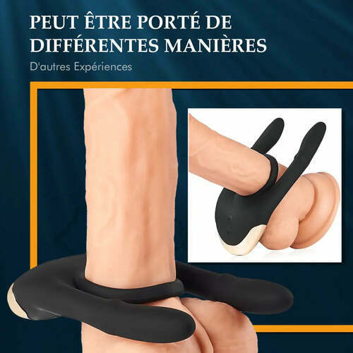 Cockring avec choc électrique et 10 modes de vibration, NVTOYS