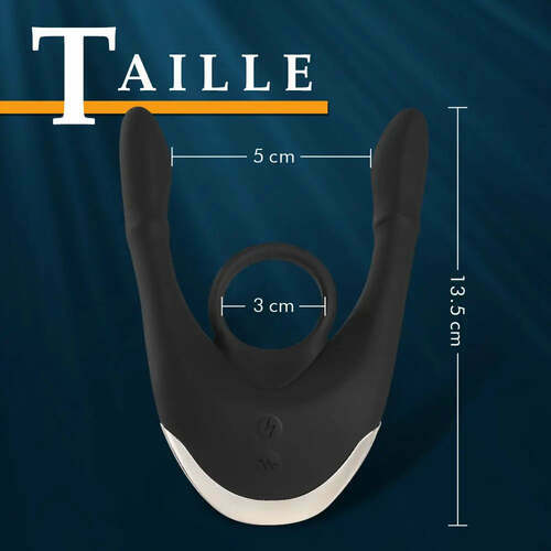Cockring avec choc électrique et 10 modes de vibration, NVTOYS