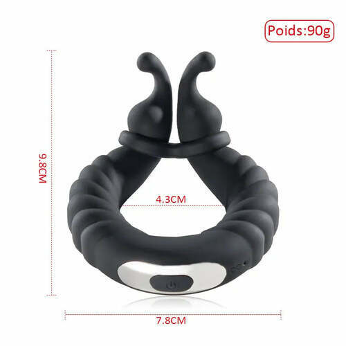 Cockring avec lapin vibromasseur, 10 vibrations