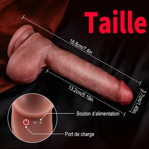【Conçu pour les débutants】Casimir - Godemichet anal réaliste en silicone de 7,4 pouces avec fonction de chauffage