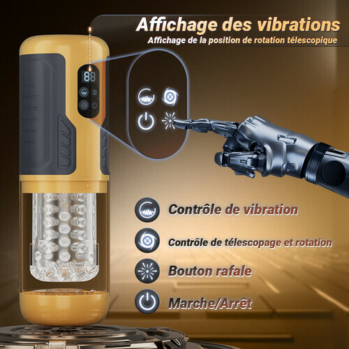 CREAMPIE - 5 EN 1 Lèche-massage Poussée-Rotation-Vibration-Caresseur
