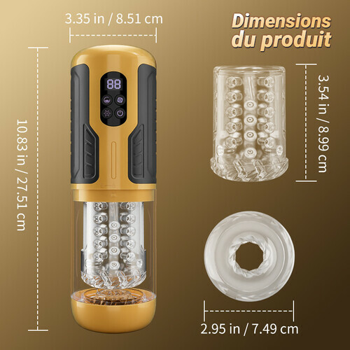 CREAMPIE - 5 EN 1 Lèche-massage Poussée-Rotation-Vibration-Caresseur