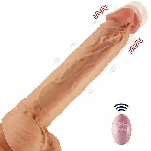 Dildo gode vibrant pour femme avec mode télescopique et 10 fréquences, Aivrobta