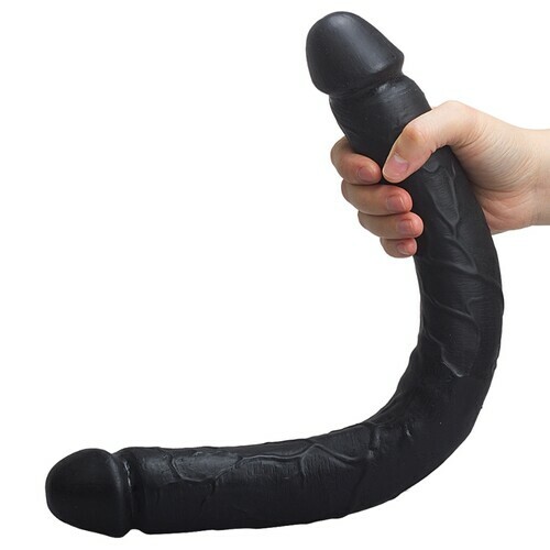 Double godemiché géant et flexible de 31 x 6 cm pour hommes, femmes et couples