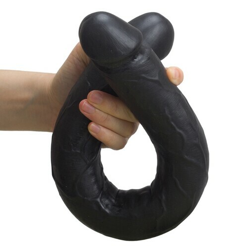 Double godemiché géant et flexible de 31 x 6 cm pour hommes, femmes et couples
