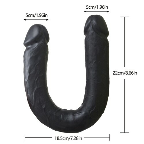 Double godemiché géant et flexible de 31 x 6 cm pour hommes, femmes et couples