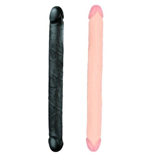 Double godemiché géant et flexible de 31 x 6 cm pour hommes, femmes et couples