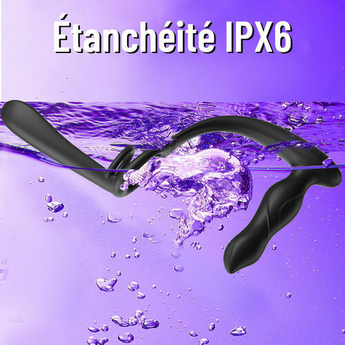 Double Pénétration Double Vibration Vibromasseur pour Couple avec Anneau de Verrouillage du Sperme