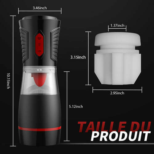 Elita 7 Masturbateur Cup Automatique avec léchage et 4 modes de succion