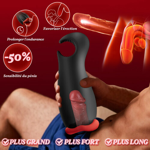 Enchantment - 9 Vibrations 4 Aspirations Suction par Clampsement Simulateur Oral pour Hommes