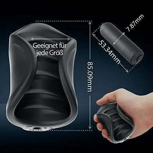 Entraîneur de pénis électrique 2 en 1 avec vibrateur de gland et 10 modes de vibration, Moruioy