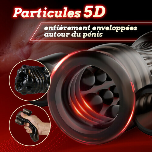 Entraîneur de pénis vibrant Black Knight VI 5 Œufs vibrants