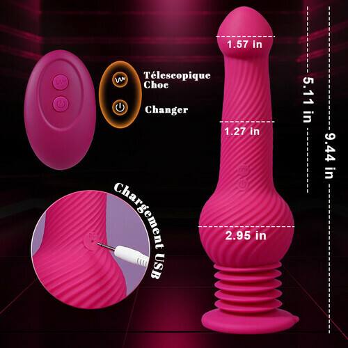Ethan - Monstre G-Point 3 Frapper 10 Vibrer 360° Dildo 24cm