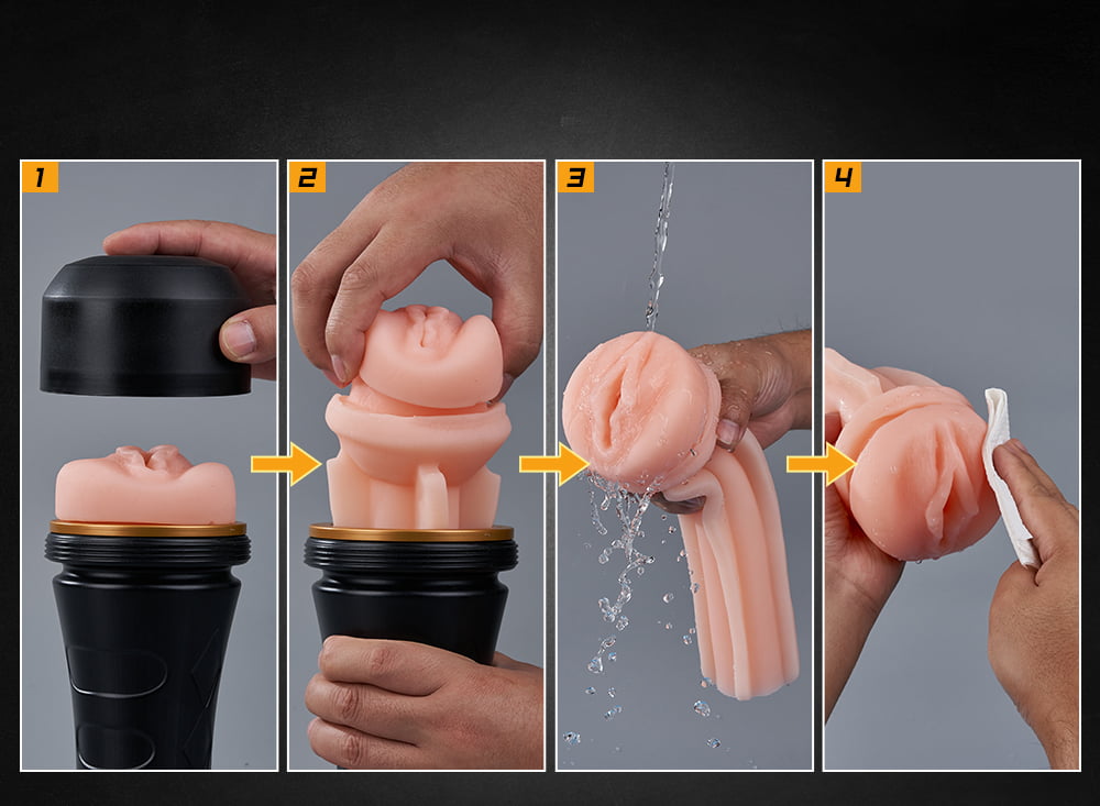 FlashFun - Masturbateur masculin avec entrée de lèvres réaliste, étanche IPX7, coque interne amovible - photo 5