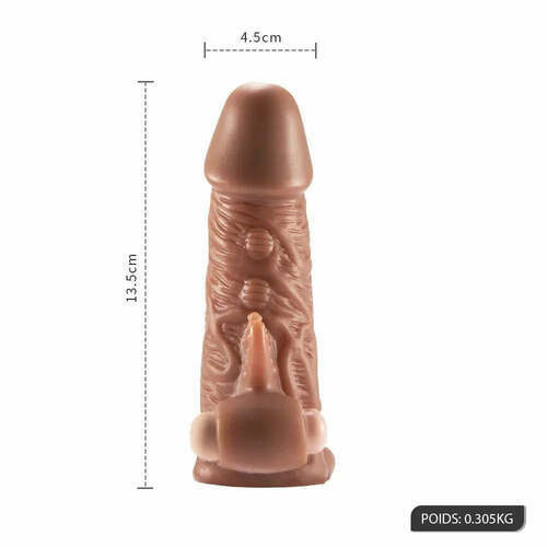 Gaine pour pénis vibrant, préservatif d'allongement et d'épaississement du pénis de 3 cm