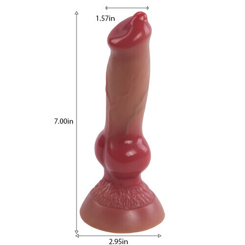 Gode à Ventouse en style exotique de chien-loup, idéal pour les couples pour une expérience mains libres