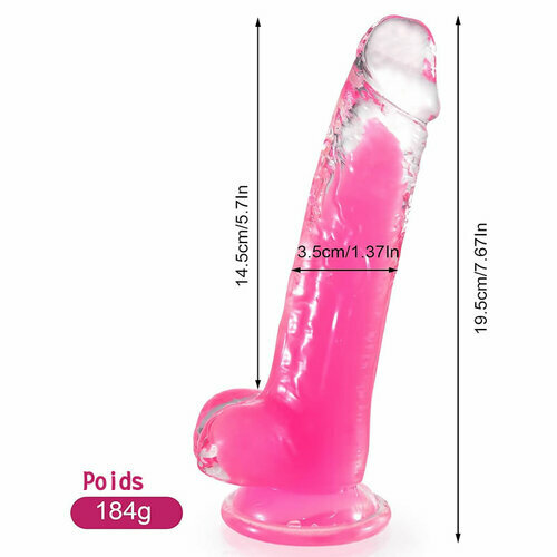 Gode phosphorescent avec ventouse puissante, adapté pour les hommes et les femmes.