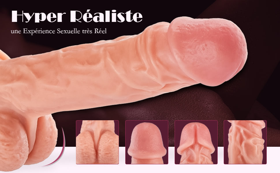 Grande dildo 3 in 1 con diametro di 3,8 cm e lunghezza 24 cm, Aiya - dettaglio 3