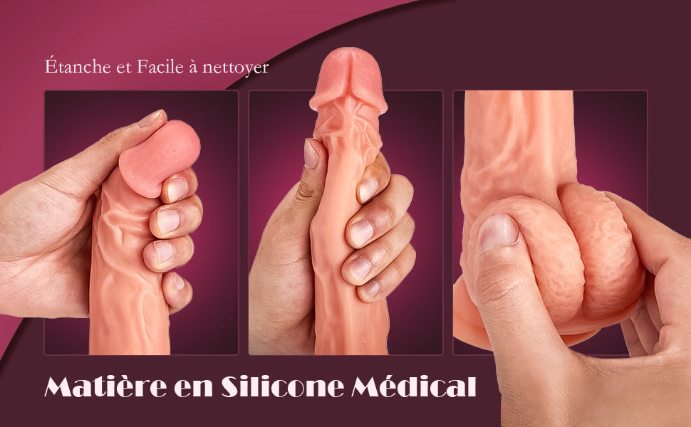 Grande dildo 3 in 1 con diametro di 3,8 cm e lunghezza 24 cm, Aiya - dettaglio 5