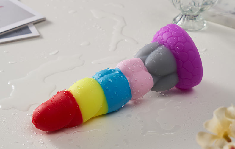 Grande vibrador de arco-íris com ventosa - detalhe 1