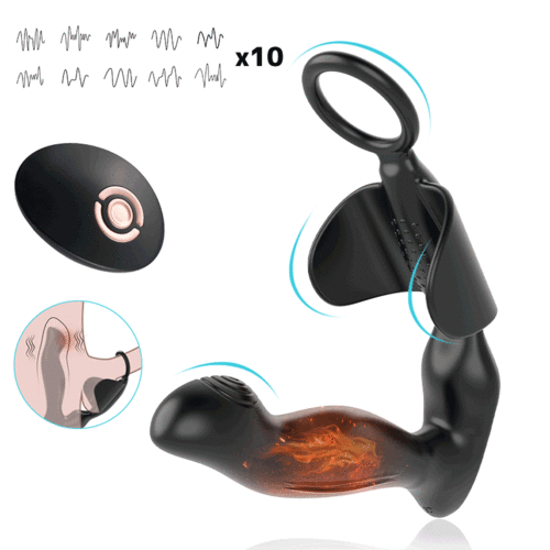 JOKER Vibromasseur prostatique avec 10 vibrations et anneaux péniens
