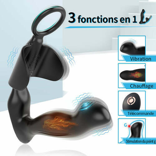 JOKER Vibromasseur prostatique avec 10 vibrations et anneaux péniens