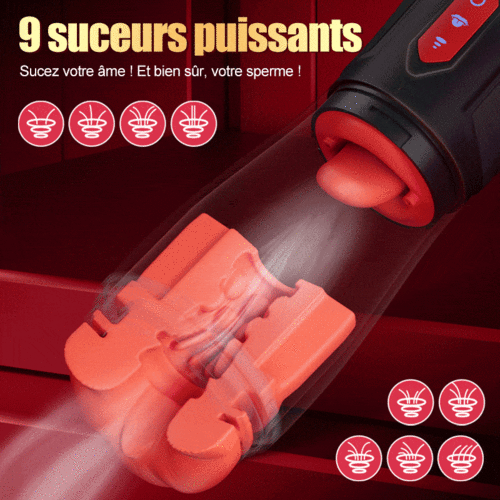 Kiss Mark - Masturbateur masculin avec écouteurs, 9 vibrations, 9 succions, 9 rotations - photo 4