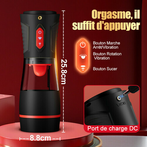 Kiss Mark - Masturbateur masculin avec écouteurs, 9 vibrations, 9 succions, 9 rotations - photo 6