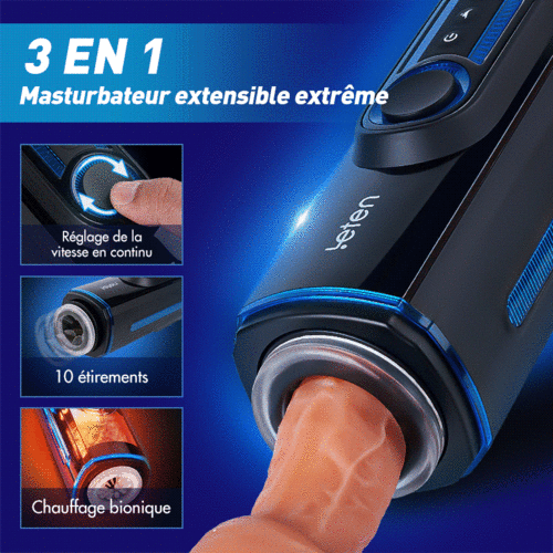 【+Lube gratuit!】Leten-X9 IV Masturbateur masculin rétractable, chauffant et audible - photo 2