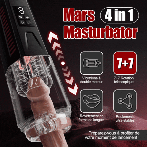 Mars - Oral Dominator 7Vibrantion 7Rotation 7Va-et-Viens Masturbateur 4 en 1 à double mote - photo 2