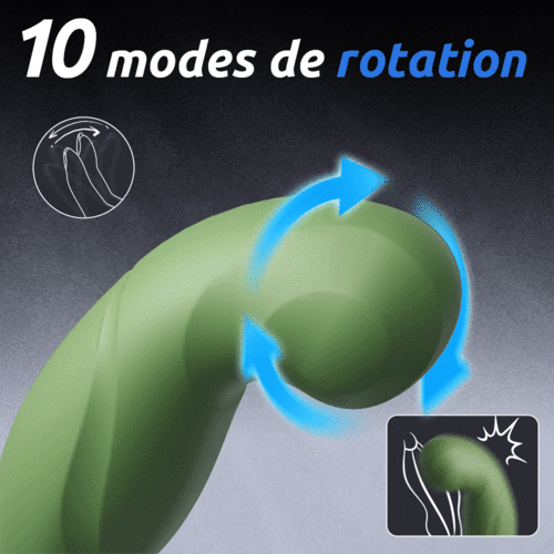 Masseur prostatique vibrant et oscillant Logan 10 avec 2 anneaux de pénis pour hommes et couples homosexuels - photo 2