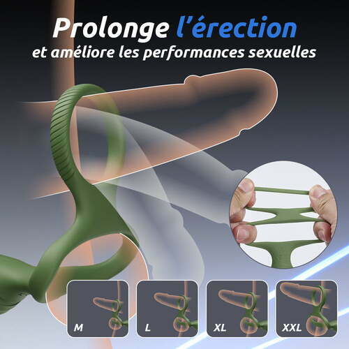 Masseur prostatique vibrant et oscillant Logan 10 avec 2 anneaux de pénis pour hommes et couples homosexuels - photo 5