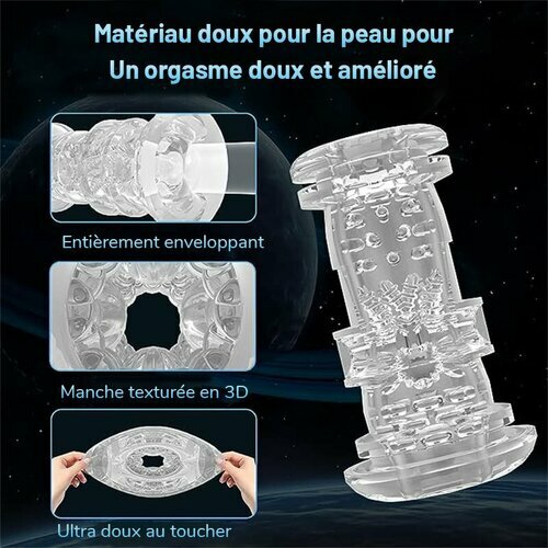 Masturbateur automatique pour hommes avec deux poignées et des vibrations de stretch avec 9 fréquences - photo 6