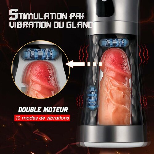 Masturbateur Cup 3 en 1 avec 5 succions et 10 vibrations - photo 3