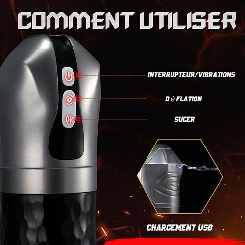 Masturbateur Cup 3 en 1 avec 5 succions et 10 vibrations - photo 7