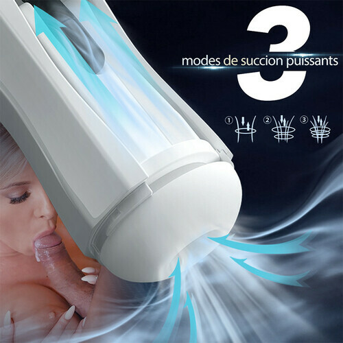 Masturbateur Cup 3 en 1 avec succion, vibration et fonction d'orgasme - photo 2