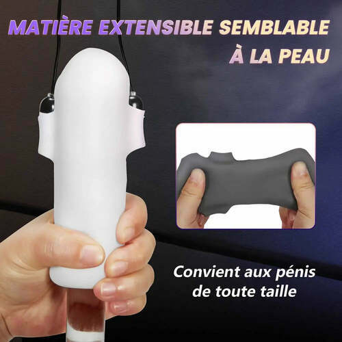 Masturbateur cup avec 2 manches de pénis vibrateur, intensité réglable et modes de vibration variés, Moruioy - photo 5