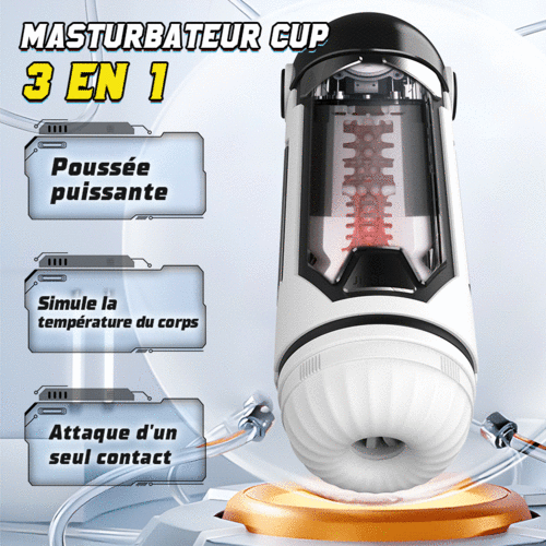 Masturbateur Cup pour hommes avec 4 modes d'étirement et fonction de chauffage avec housse anti-poussière ajustable - photo 2