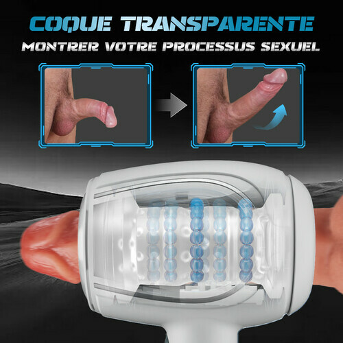 Masturbateur manuel automatique à 6 fréquences de poussée et de vibration pour homme - photo 5
